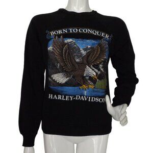 HARLEY-DAVIDSON Vintage Sweatshirt, M, Flying Eagle/Mountains, Long Island, NY
